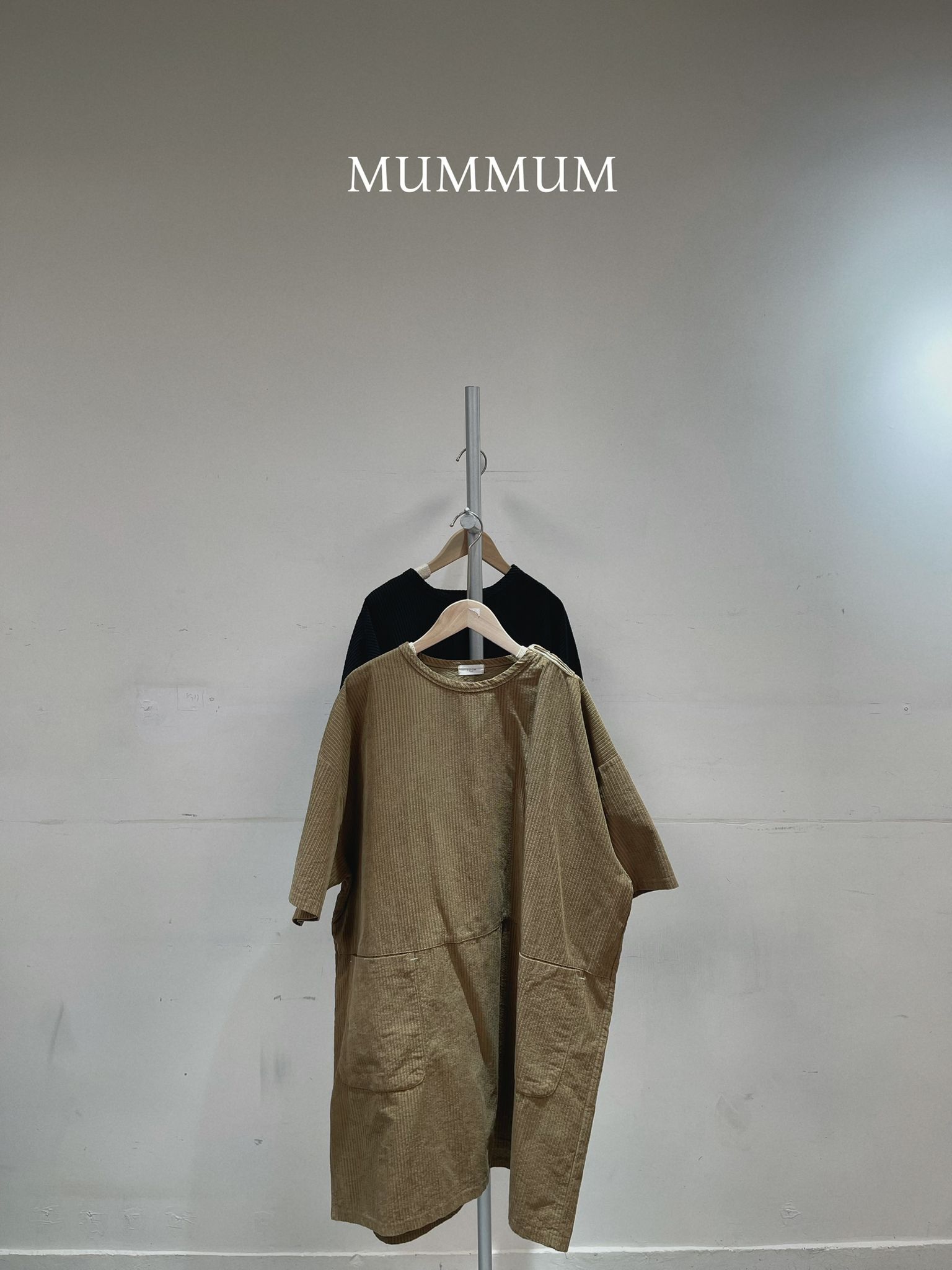 0212839a/燈絨寬鬆短袖連身裙 56/56/35