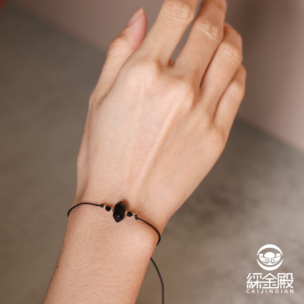 黑曜石-半寶石開運手繩｜避邪擋煞｜淨化負能量｜穩定情緒｜過爐加持【綵金殿】