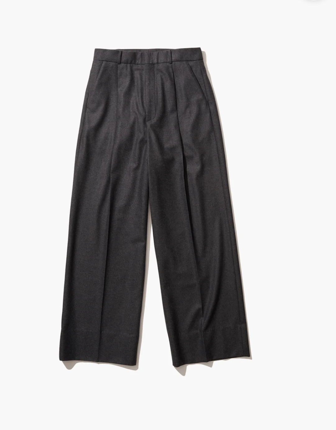 美麗諾羊毛學院風法蘭絨寬腿褲