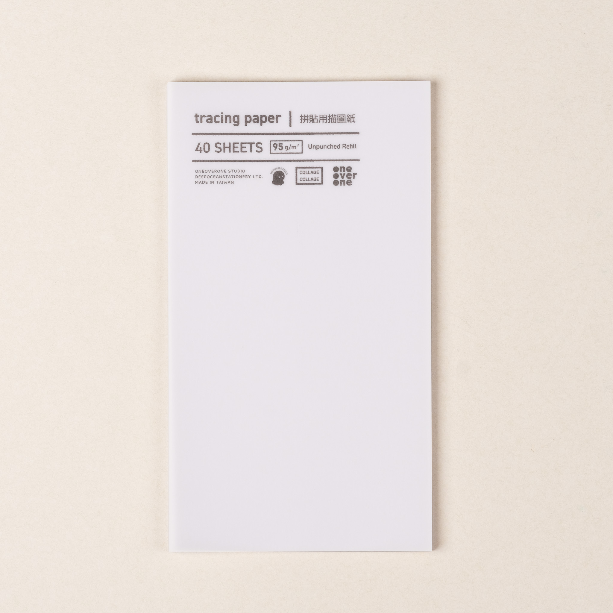 無孔MICRO5尺寸 描圖紙系列 素材紙包｜一分之一工作室 臺灣