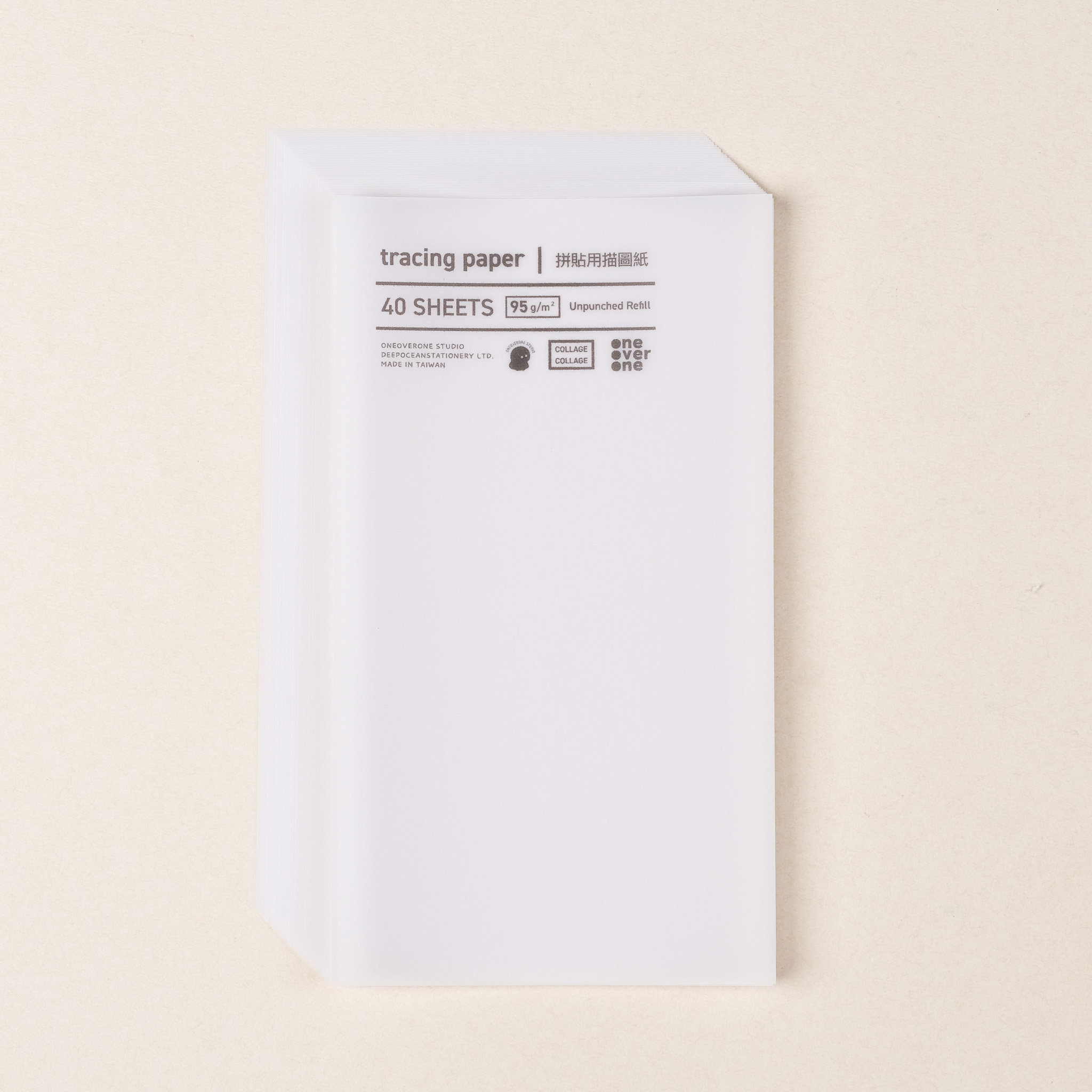 無孔MICRO5尺寸 描圖紙系列 素材紙包｜一分之一工作室 臺灣