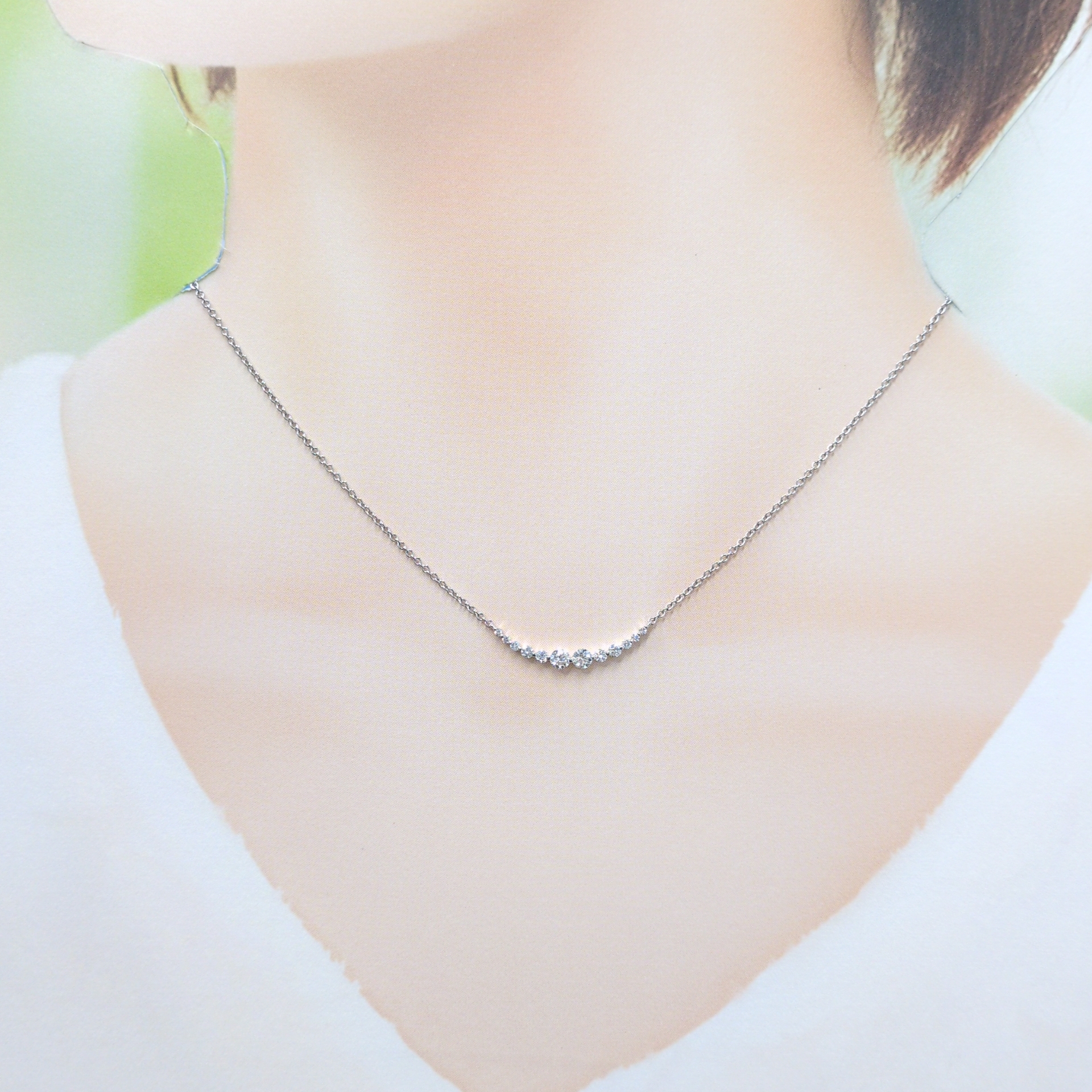 18K White Gold 0.41ct Diamond Necklace