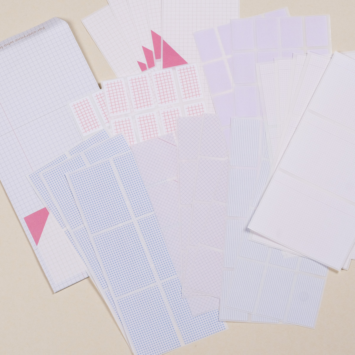 貼紙綜合包 格線指南 多用途格線 模造貼｜一分之一工作室 台灣