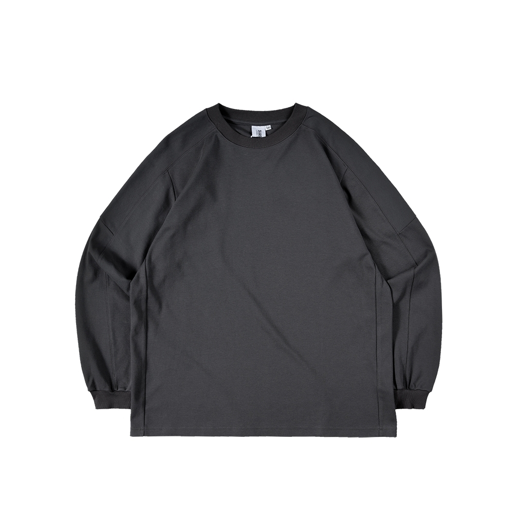 SORONA ｜發熱 拼接 重磅 長T 素面羅紋長袖 寬鬆落肩 【 FUZY 】- A201697