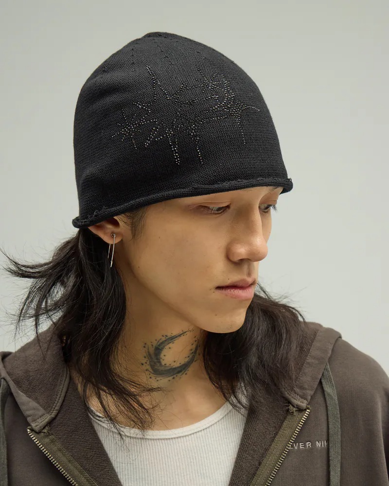 SILVER NINE Star Rhinestone Beanie
