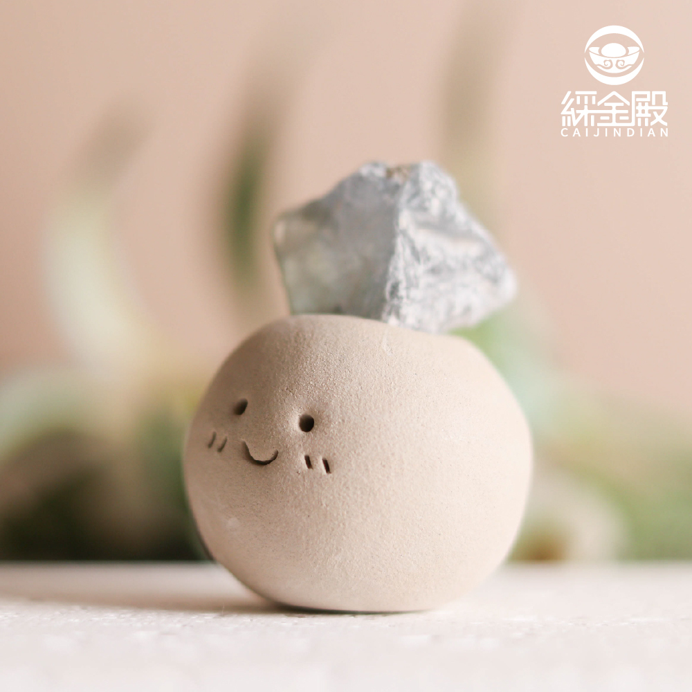 天青石療癒礦石迷你擺件｜減輕焦慮｜心緒穩定｜天使能量｜茶桌擺件｜過爐加持【綵金殿】