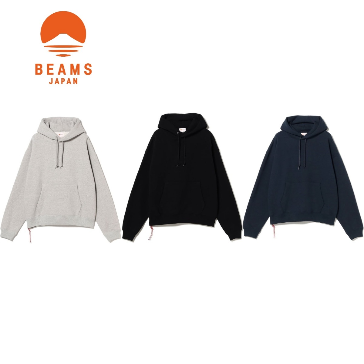 預購┃日本製 BEAMS JAPAN 組紐 紅繩 寬鬆 重磅 帽T