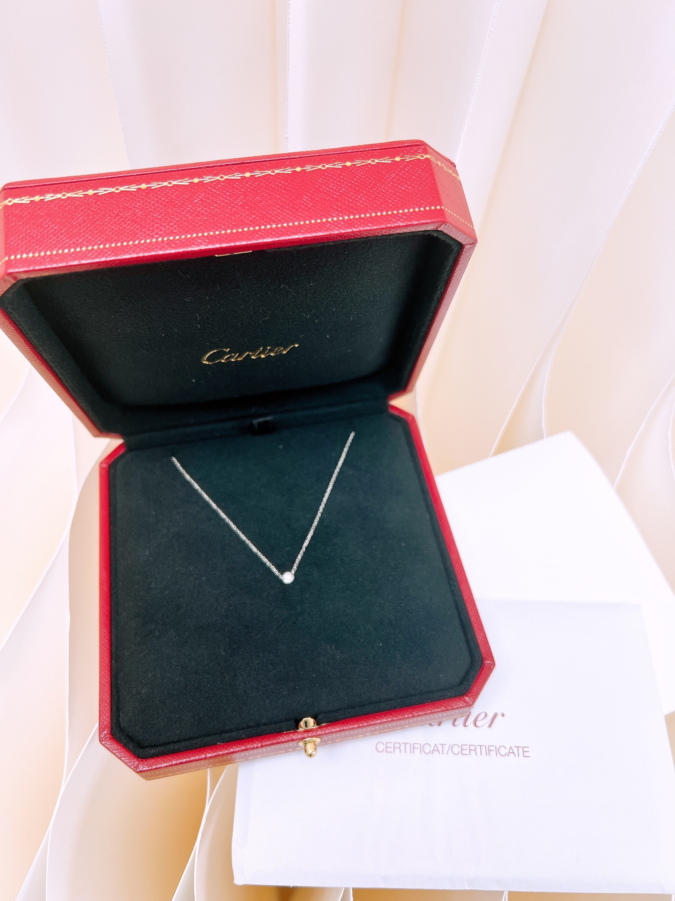 Cartier d’amour necklace mini model, 18k white gold with diamond