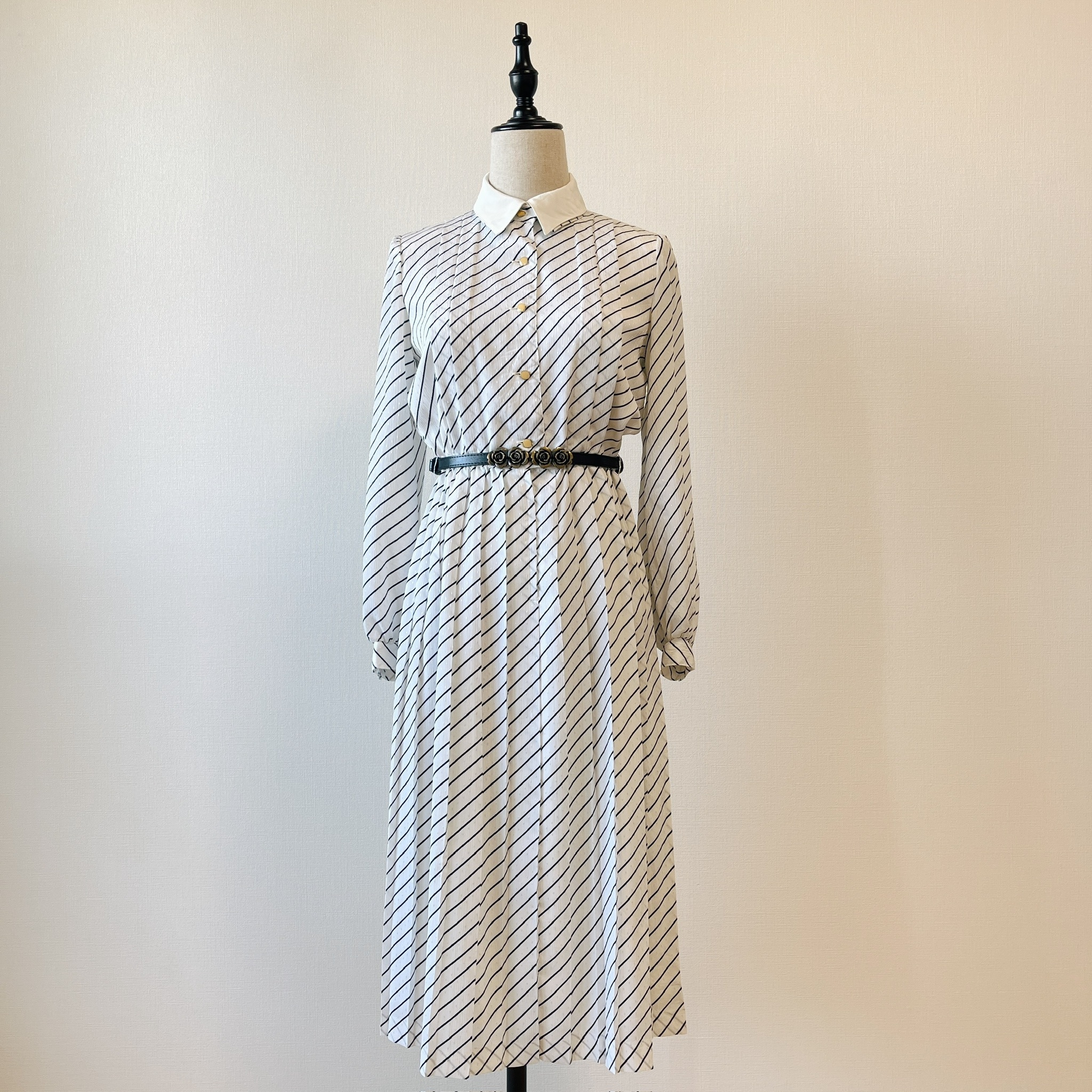 日本製細雨斜紋古著連身裙