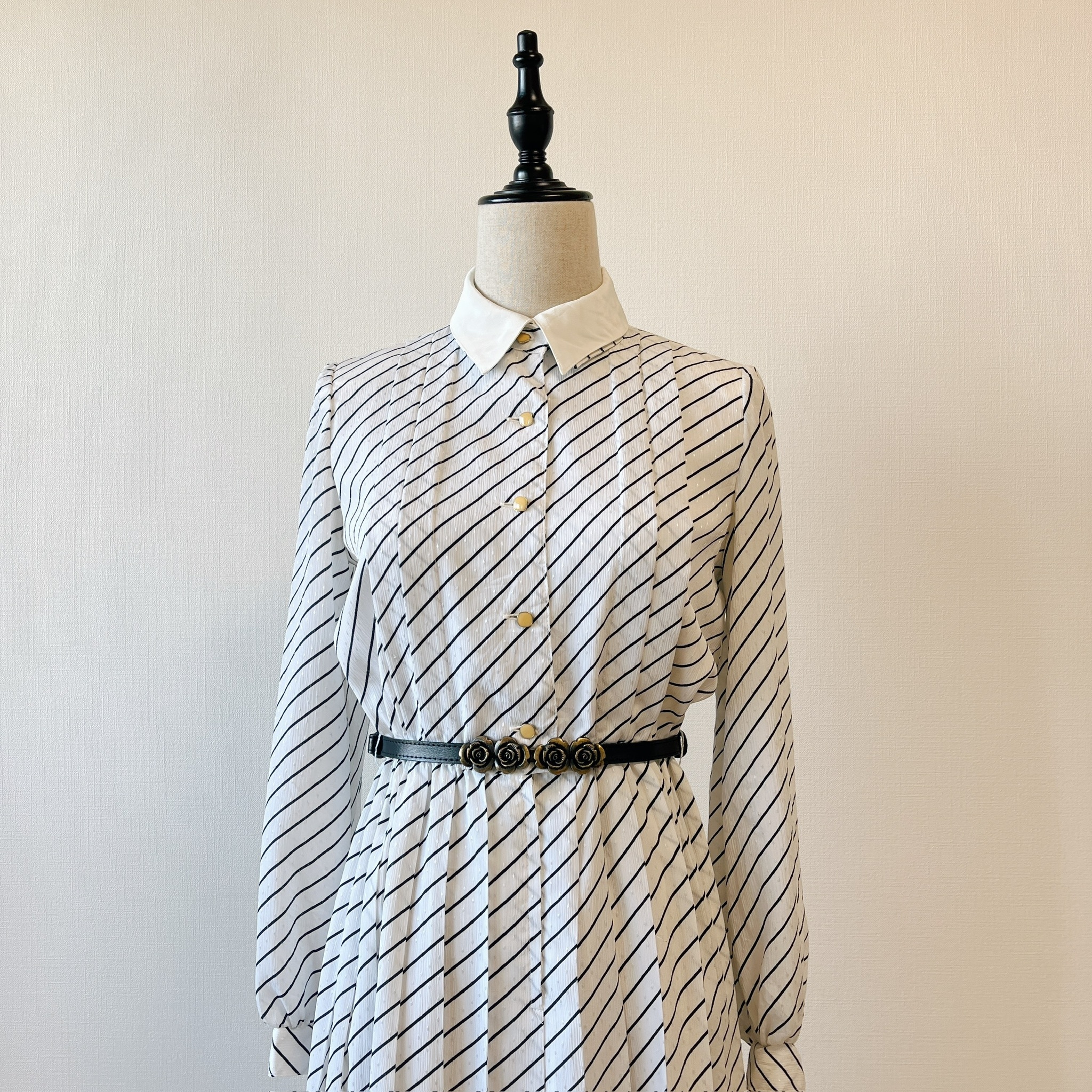 日本製細雨斜紋古著連身裙