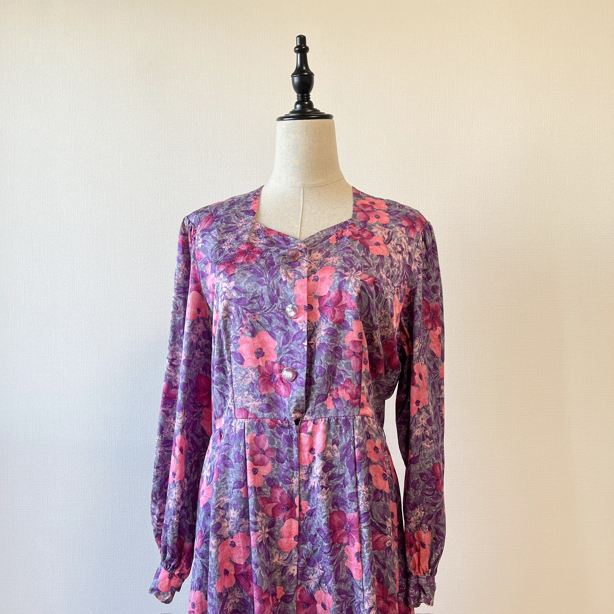 紫光花藝古著連身裙