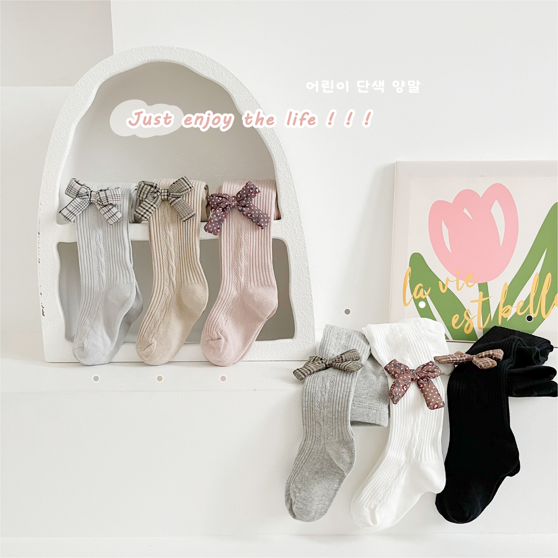 格紋蝴蝶結褲襪(S-XXL)