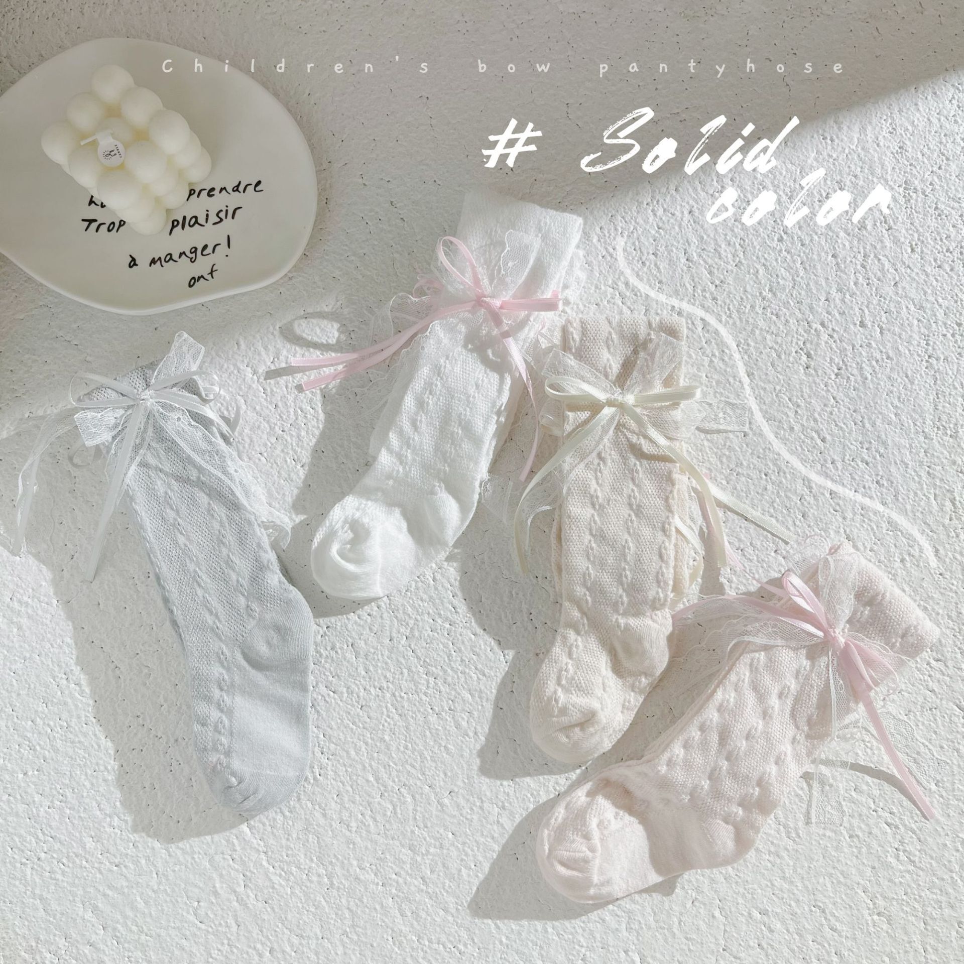 蕾絲蝴蝶結褲襪(S-XXXL)