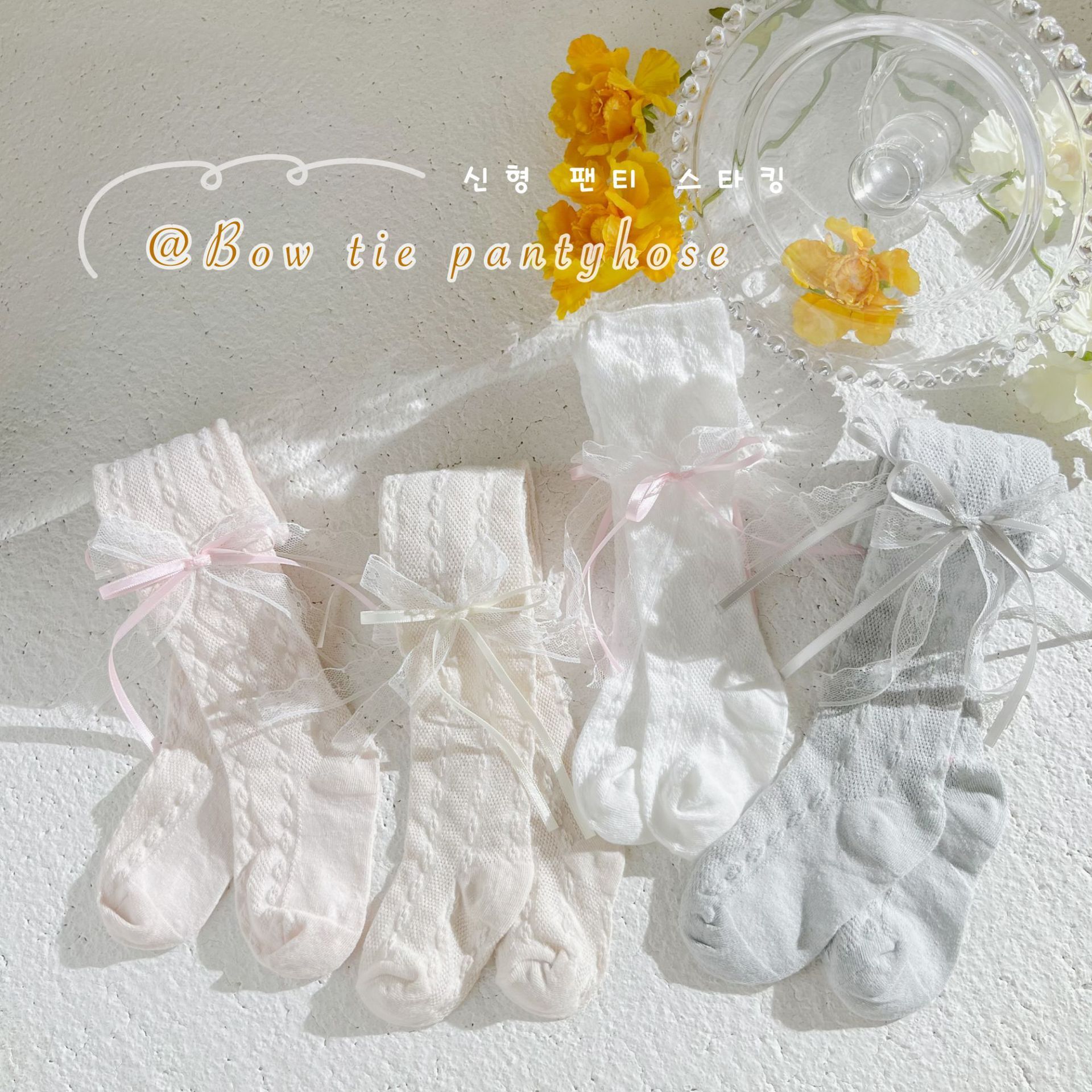 蕾絲蝴蝶結褲襪(S-XXXL)