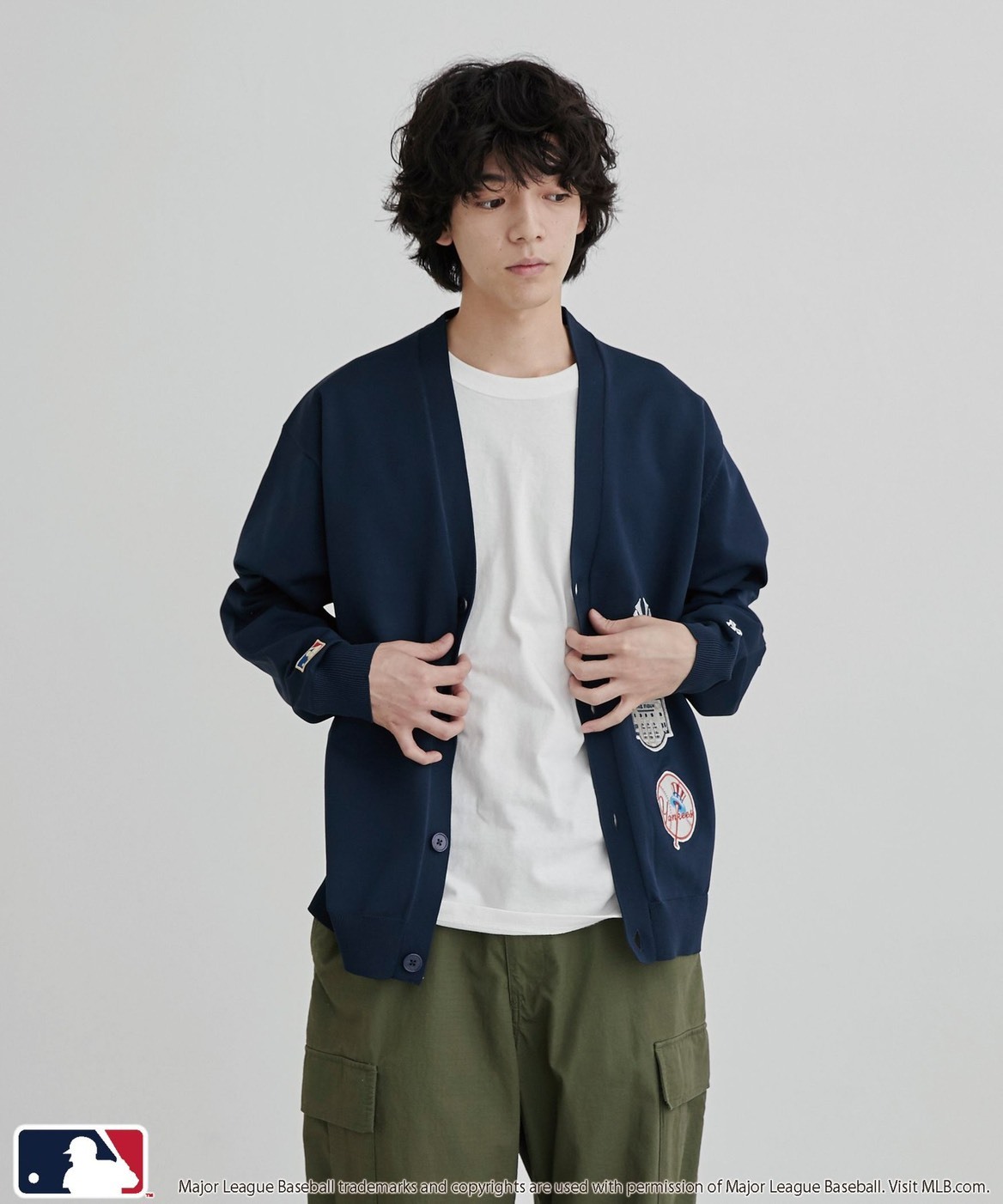 #日本限定預購 MLB 大聯盟限定款 貼片V領開襟衫 六色
