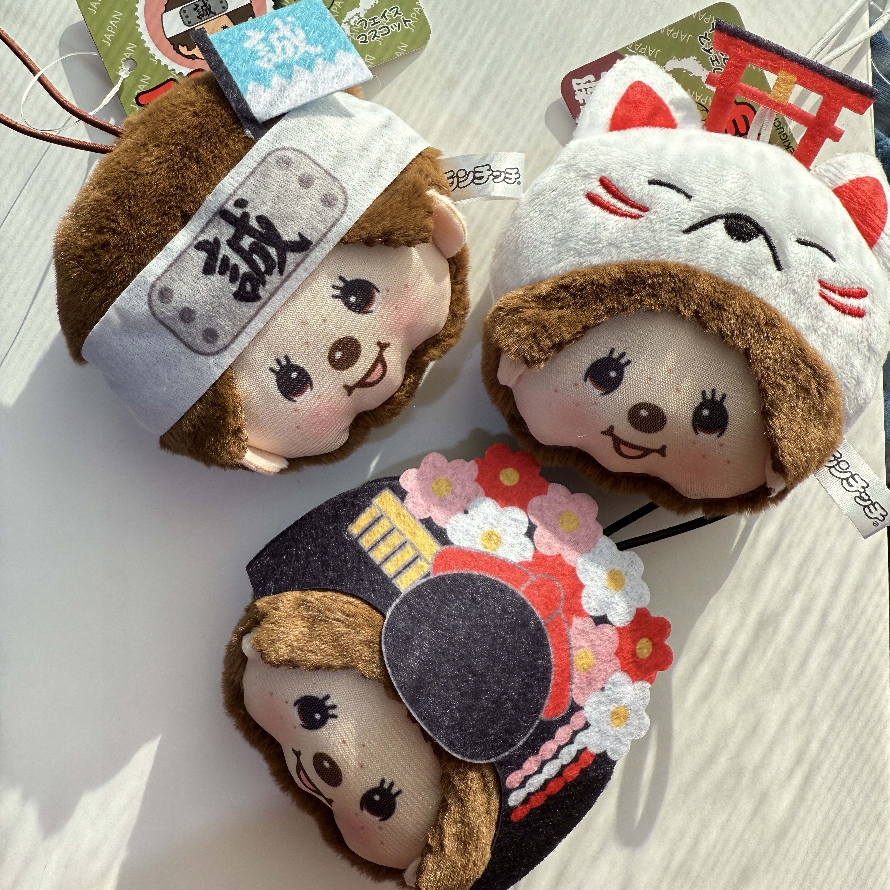 現貨┃日本地區限定 Monchhichi 夢奇奇 抹茶 章魚燒 忍者 熊貓 富士山 雷門 柴犬 招財貓  大頭 吊飾