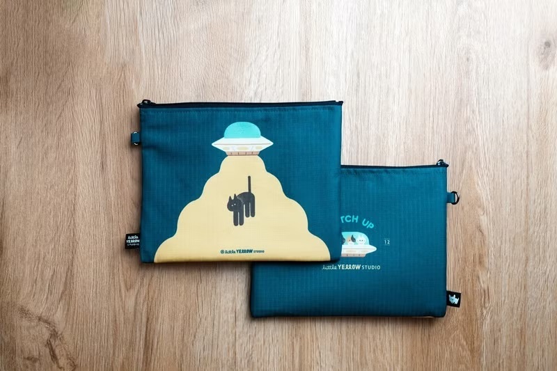 小黃間｜防潑水收納包｜飛碟貓