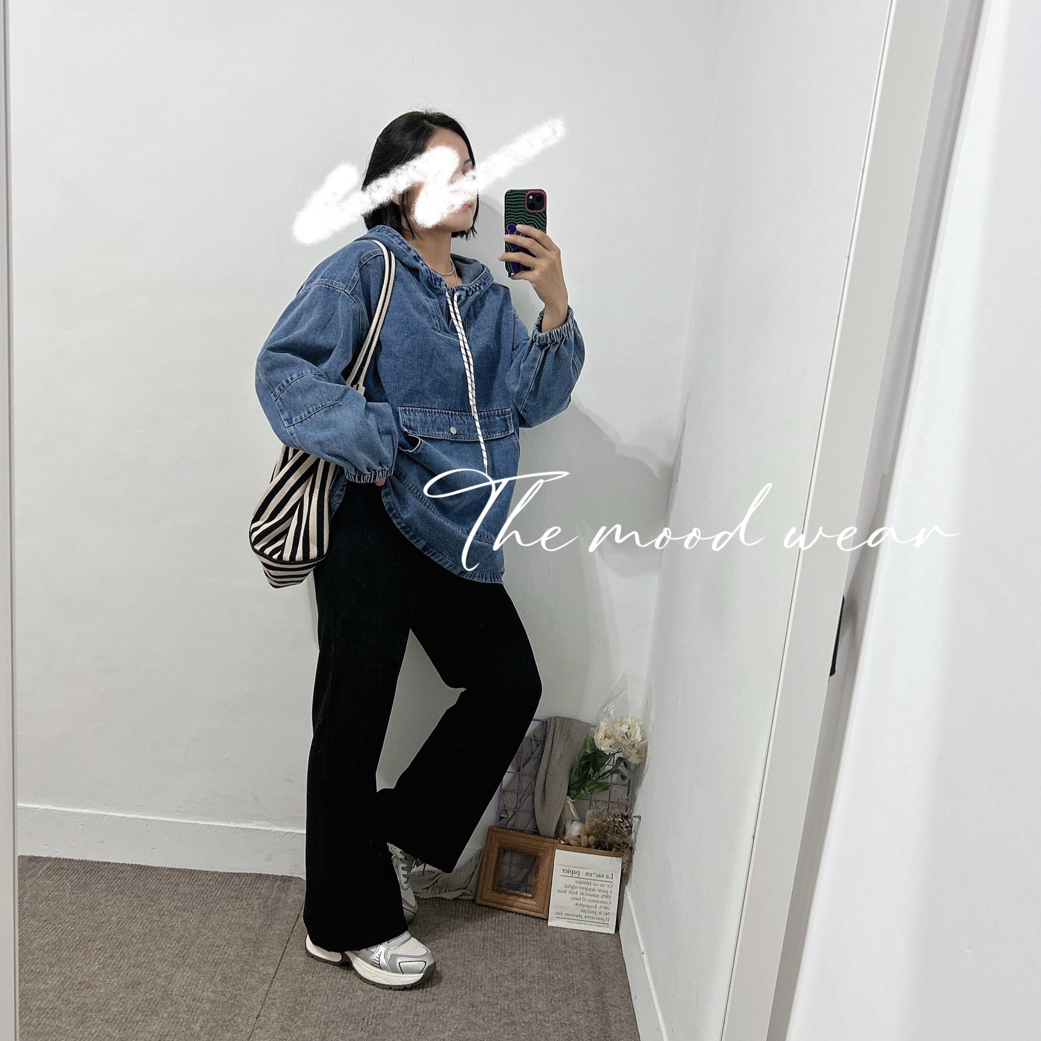 M-2XL燈芯絨長腿抽繩落地寬褲 黑褲