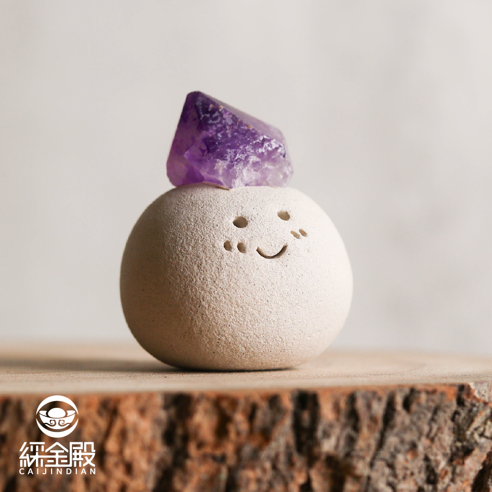 紫水晶礦石招貴人迷你擺件｜舒緩情緒｜靜心安定｜紫水晶｜茶桌擺件｜過爐加持【綵金殿】