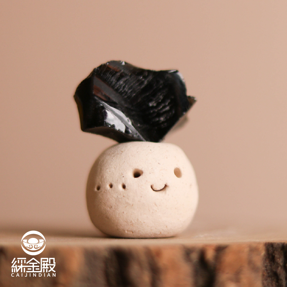 黑曜石辟邪化煞礦石迷你擺件｜防小人｜清除負面能量｜茶桌擺件｜過爐加持【綵金殿】