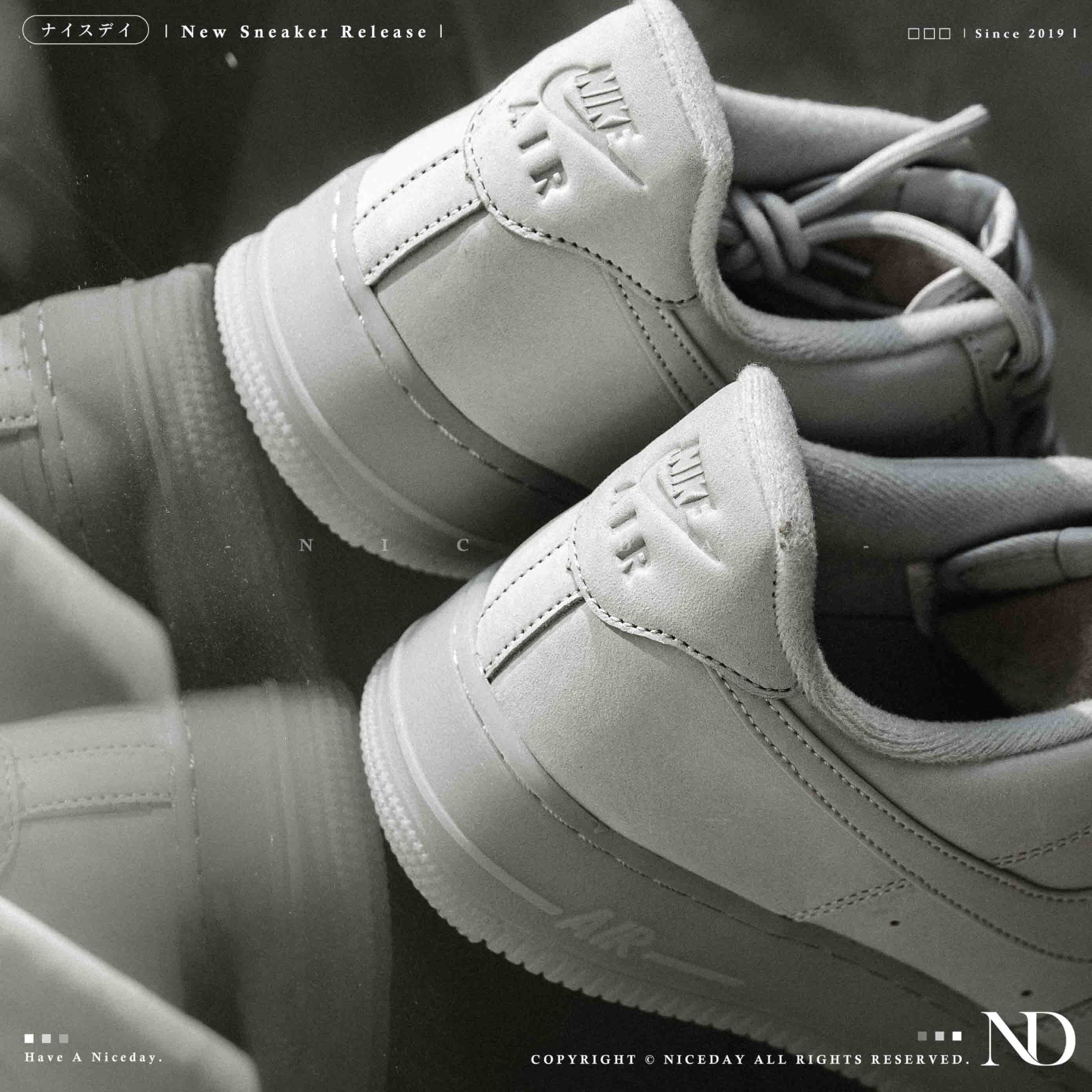 NICEDAY 代購 Nike Air Force 1 Low 北極熊灰 灰 白灰 灰藍 淺灰 皮革 特殊款 CJ9179-002