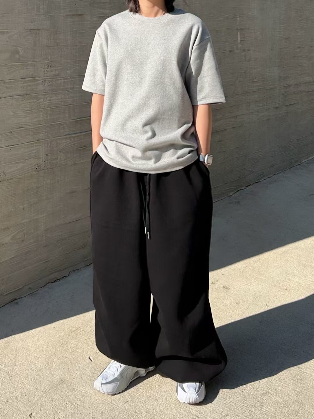 厚磅磨毛素面T shirt