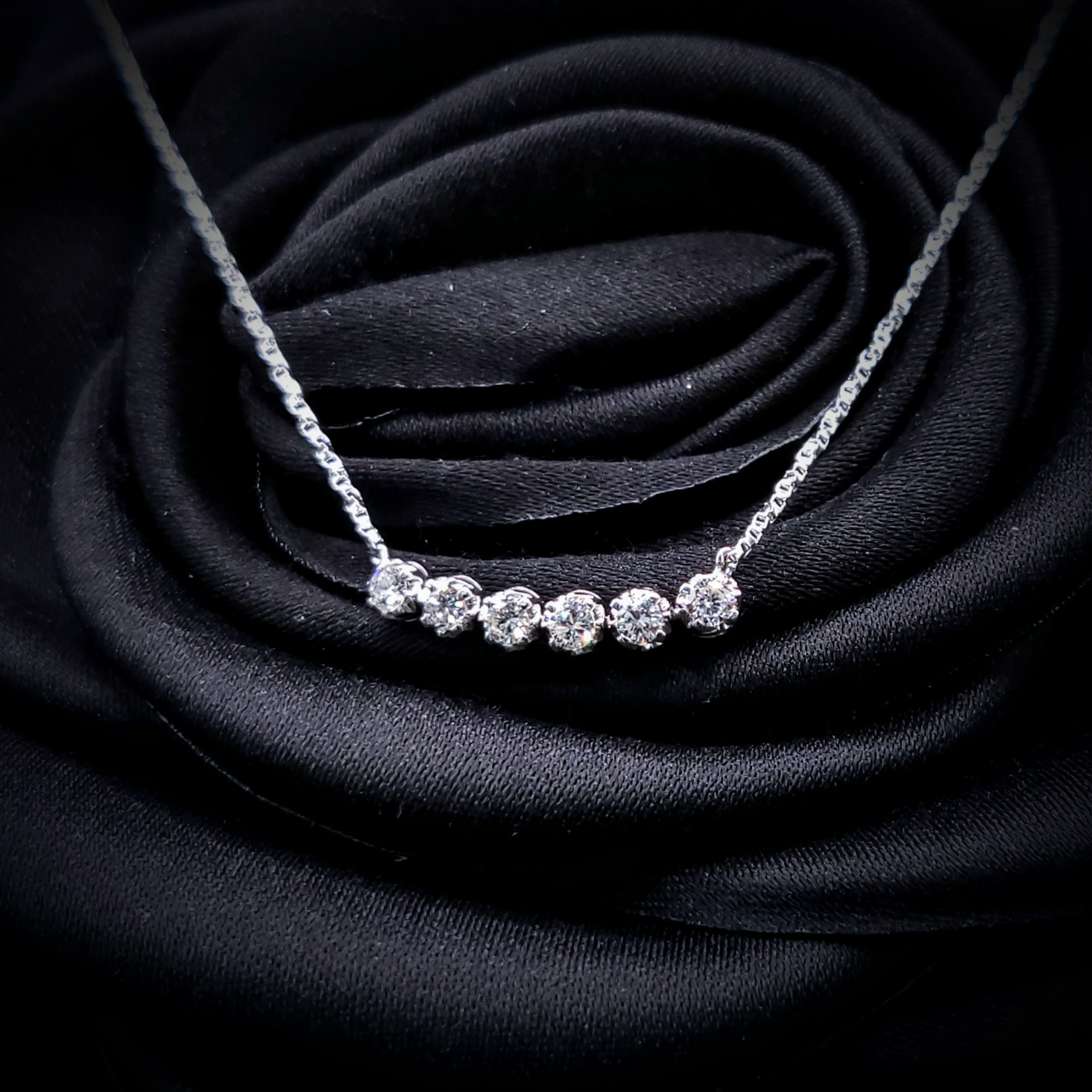 全新14K白金23份鑽石頸鍊