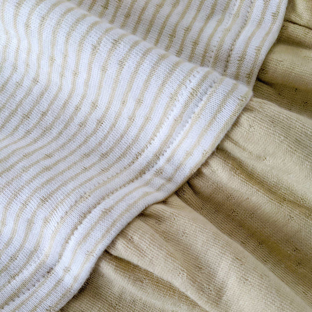 有機棉兒童/幼兒雙層彩長袖衣裙-綠條 | 藍天畫布有機棉