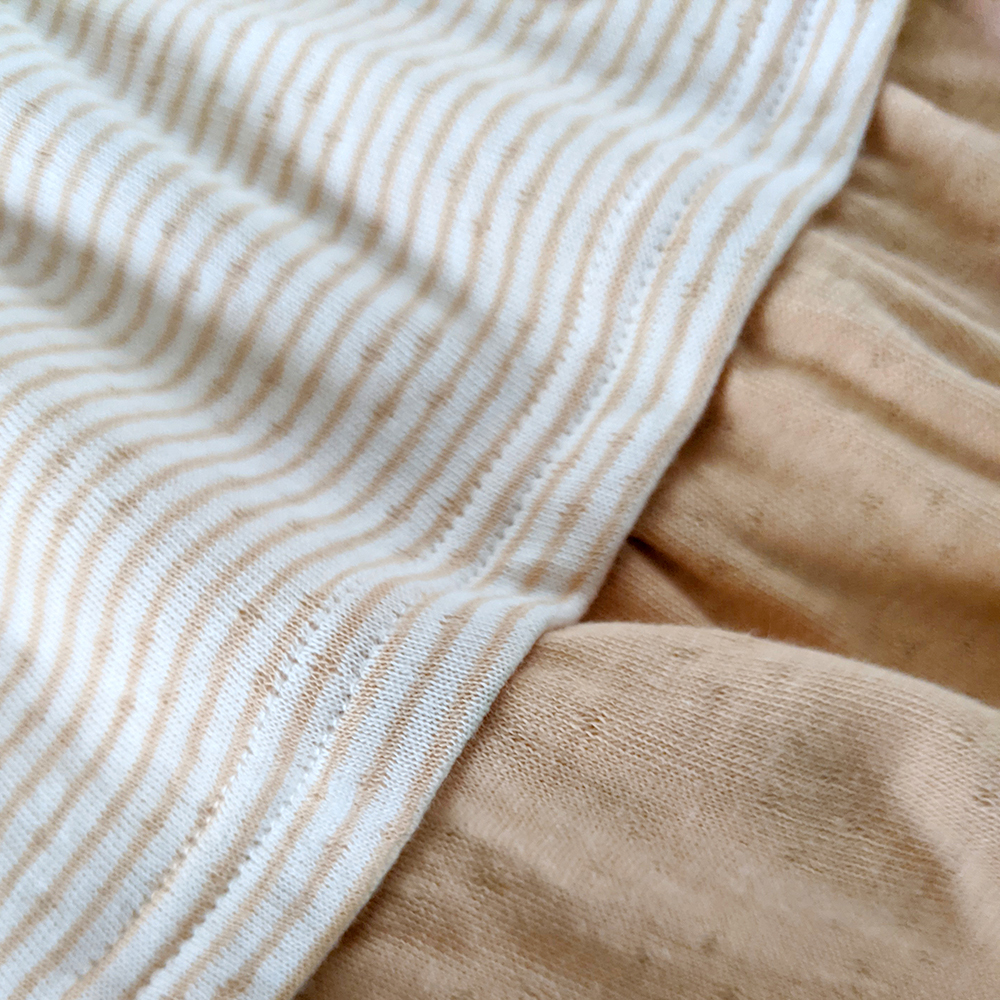 有機棉兒童/幼兒雙層彩長袖衣裙-褐條 | 藍天畫布有機棉