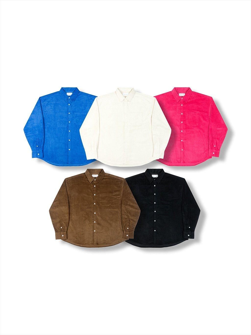 淨色暗直紋長袖恤衫 40324-041S