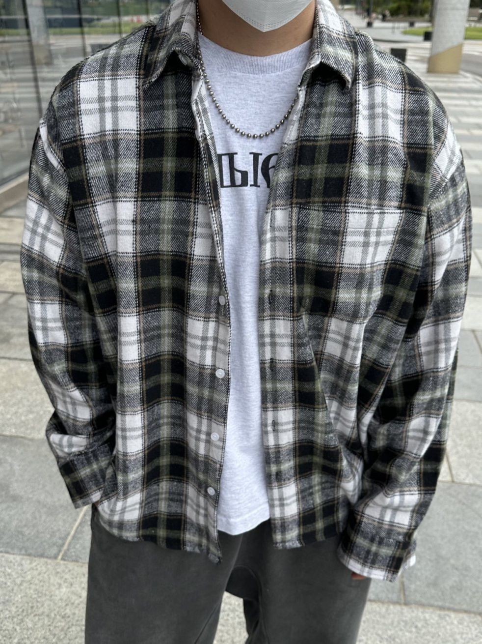 格仔長袖恤衫 40324-042S