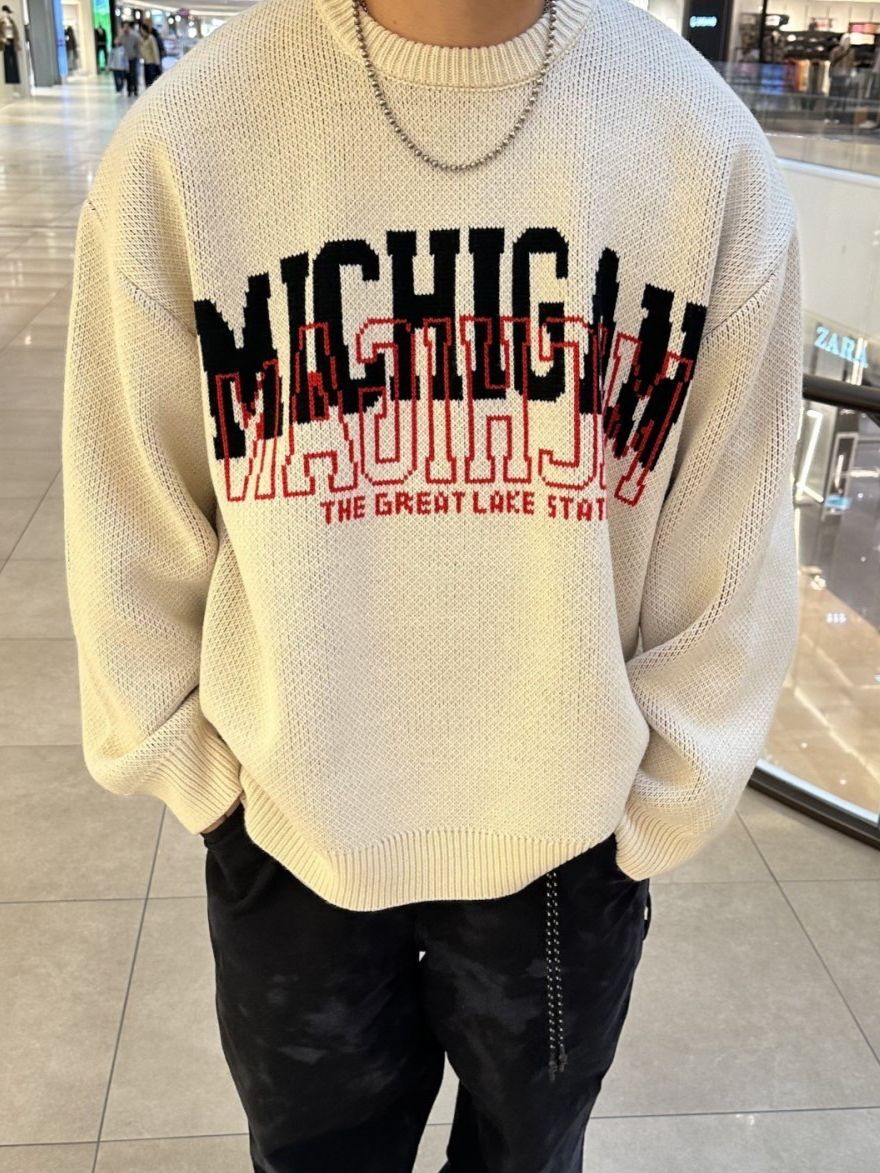 英文字針織衫 40324-043T