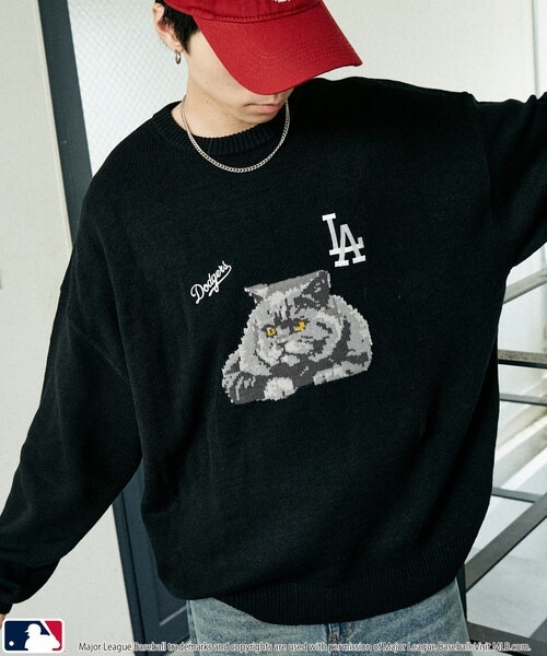 【預購】MLB 可愛大貓咪針織上衣 3色 MLBKINT