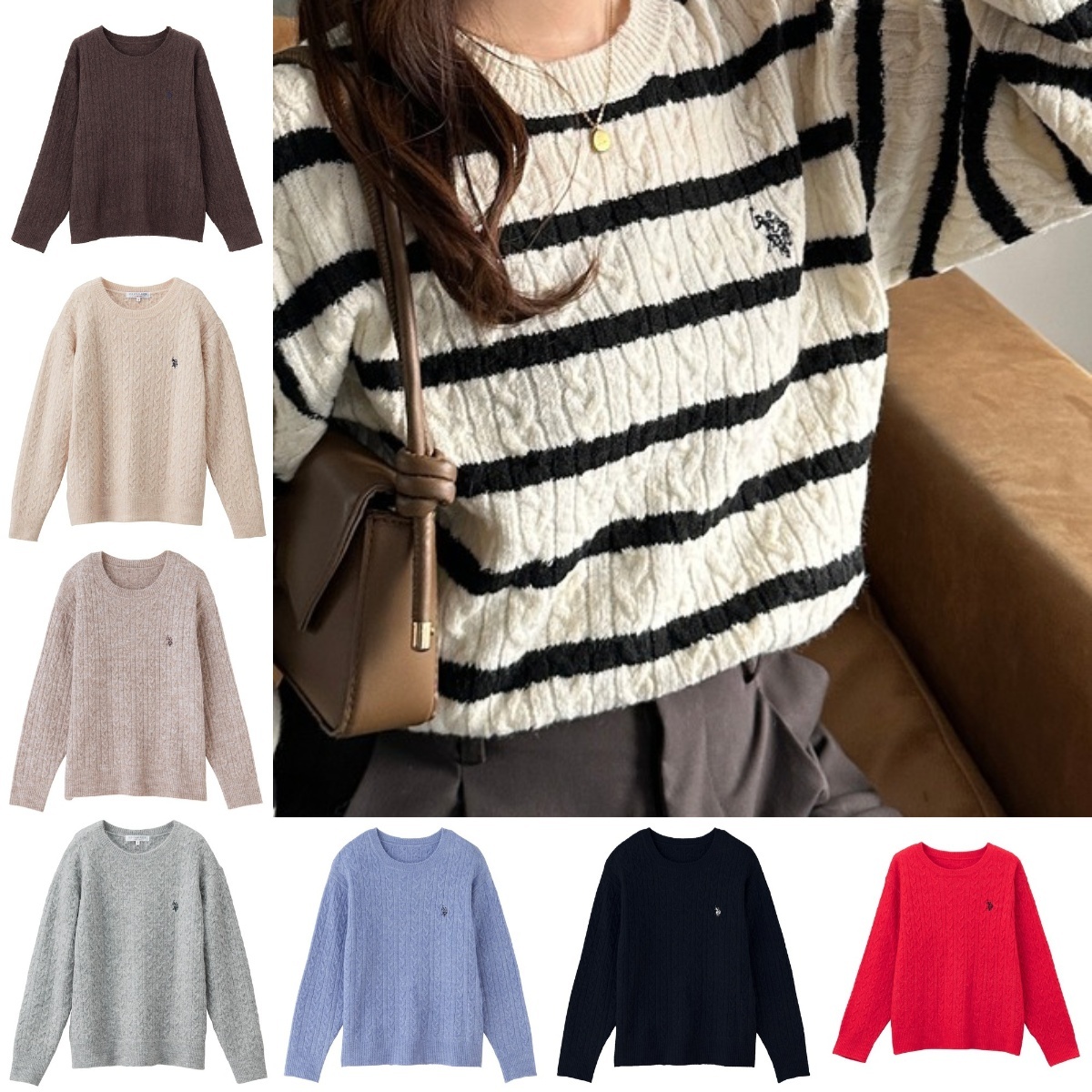預購，預計12月下旬到貨┃U.S. POLO ASSN. 刺繡 針織 麻花 長袖 毛衣