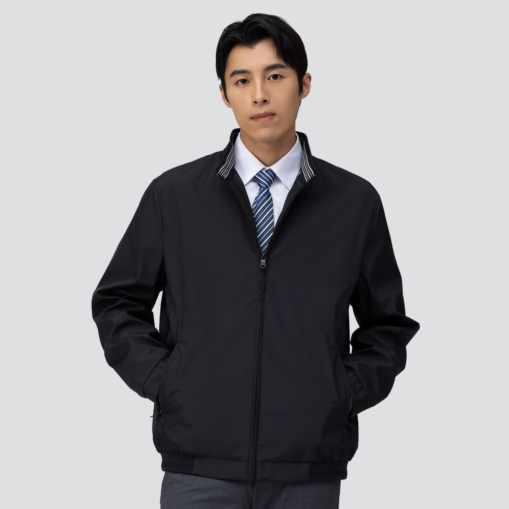 立領防風防潑水外套-黑