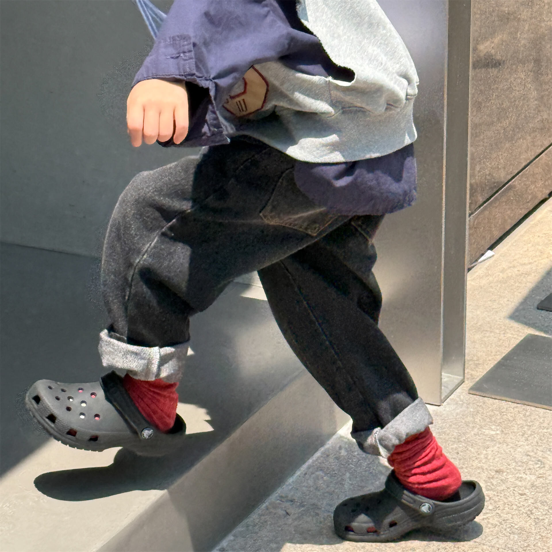 復古刷色繭型牛仔褲(80-130)