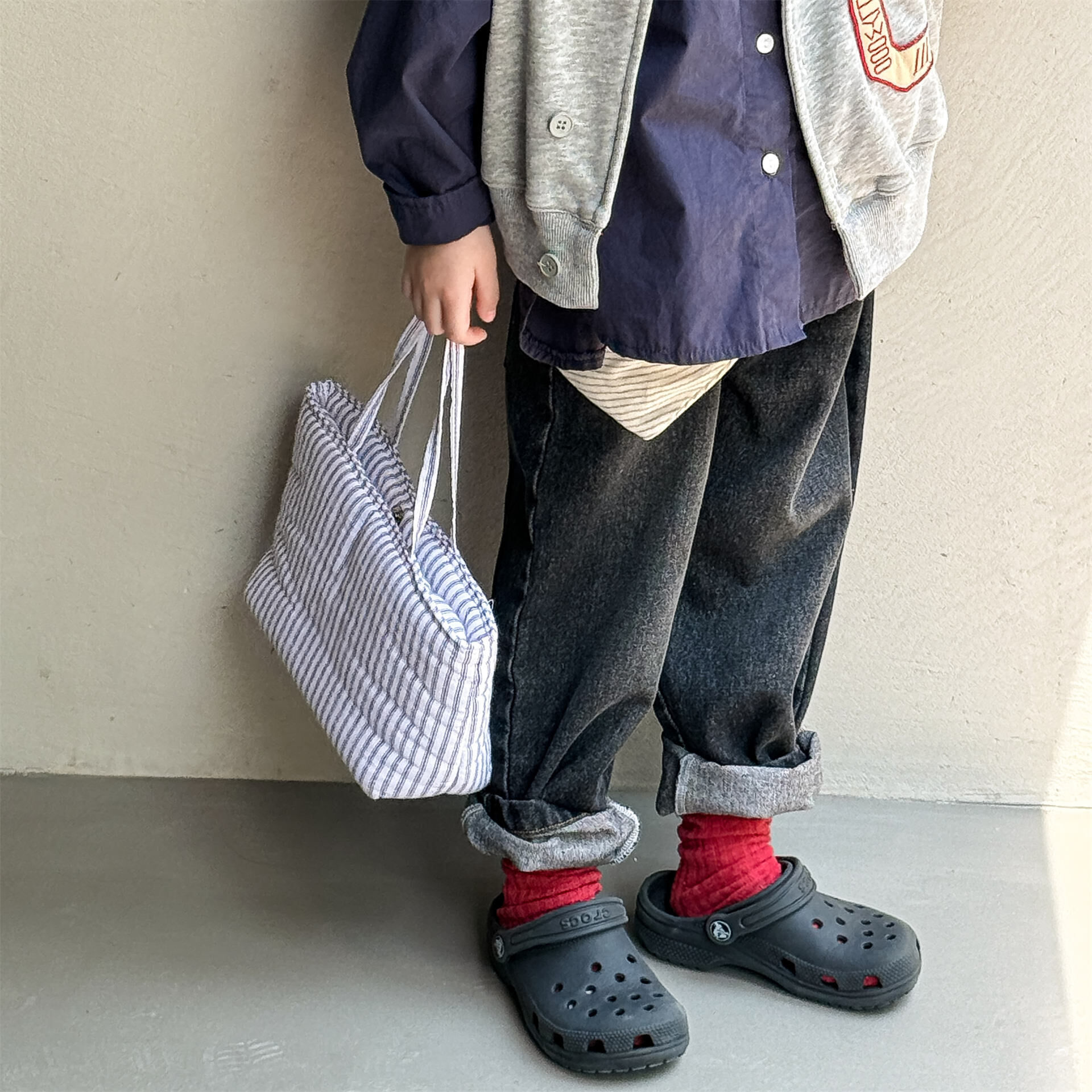 復古刷色繭型牛仔褲(80-130)