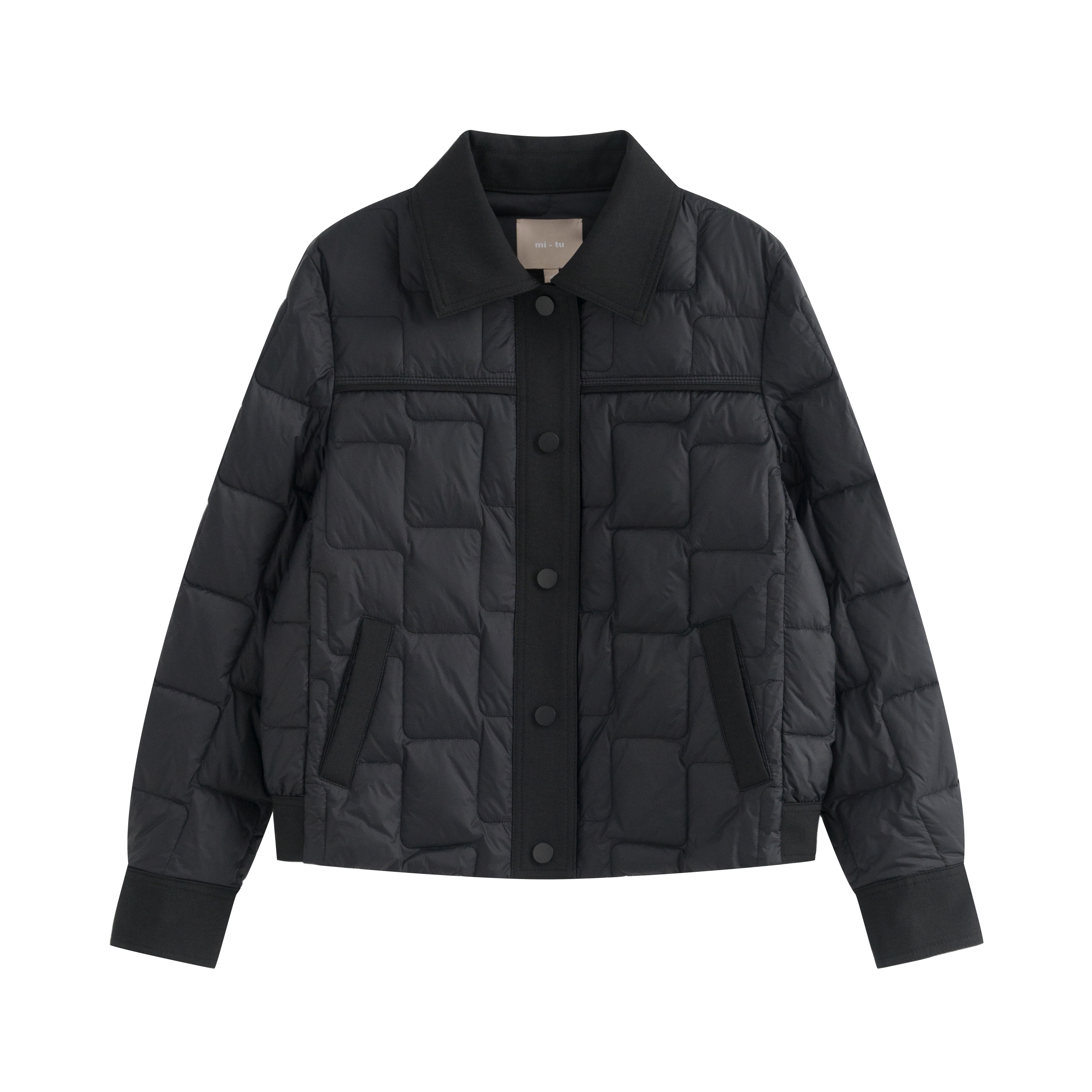 mi-tu 方格設計感羽絨服