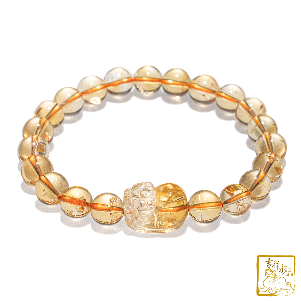 黃水晶貔貅手珠 8mm 催旺財運