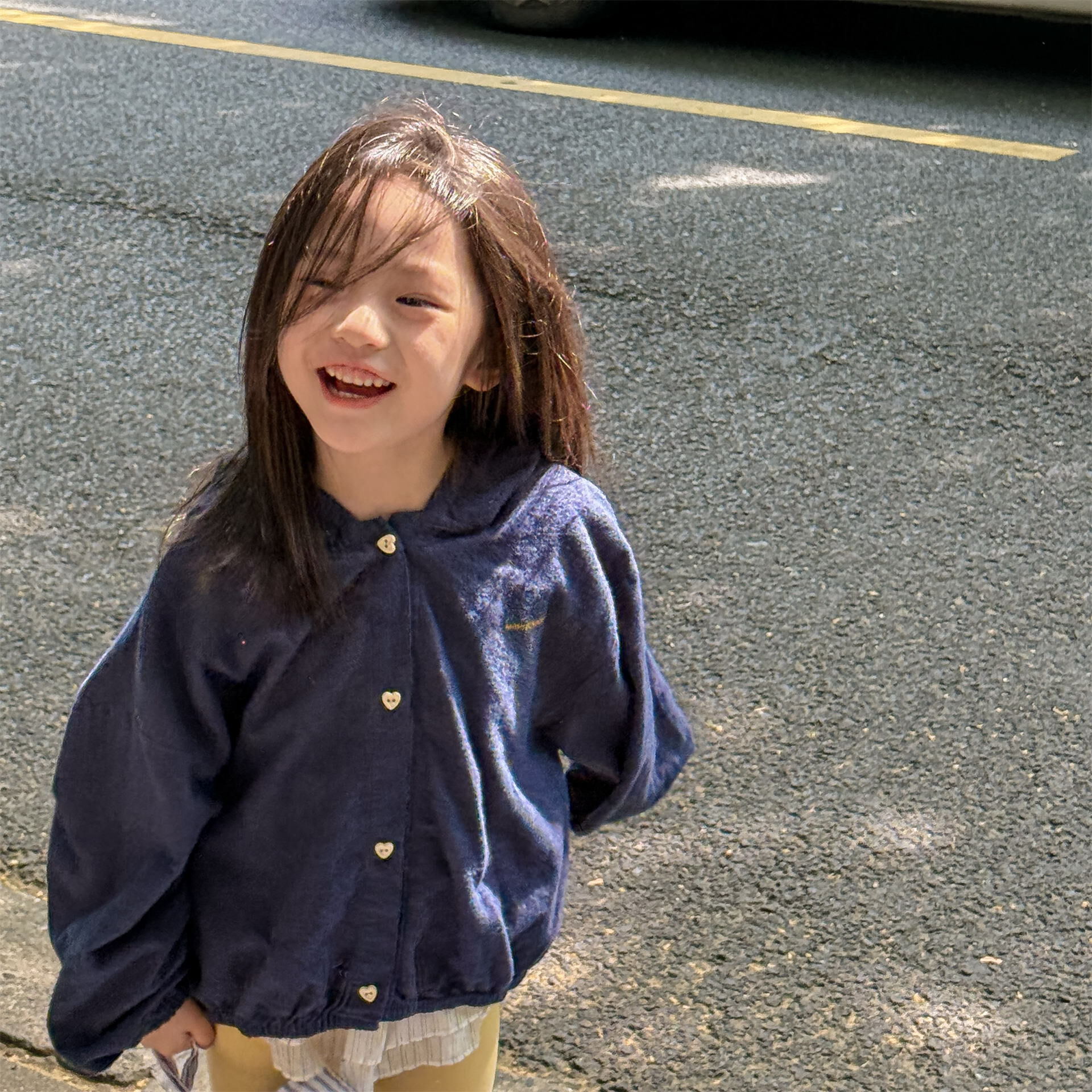 愛心扣蓬袖連帽外套(80-130)