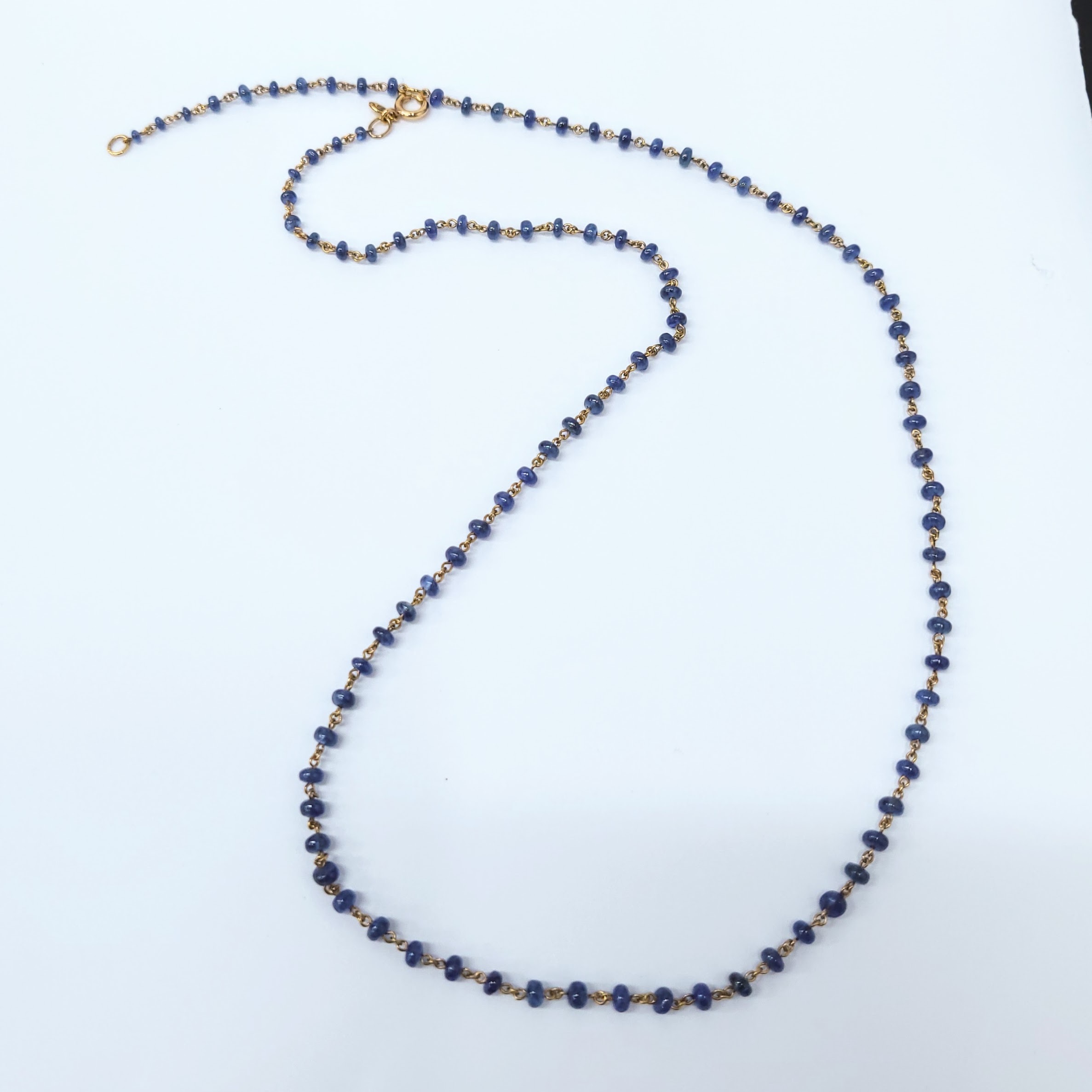 全新18K玫瑰金藍寶石頸鍊