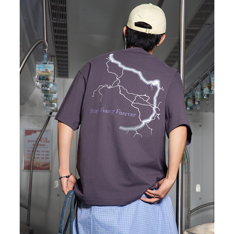 美式撞色字母閃電短袖 MT7155