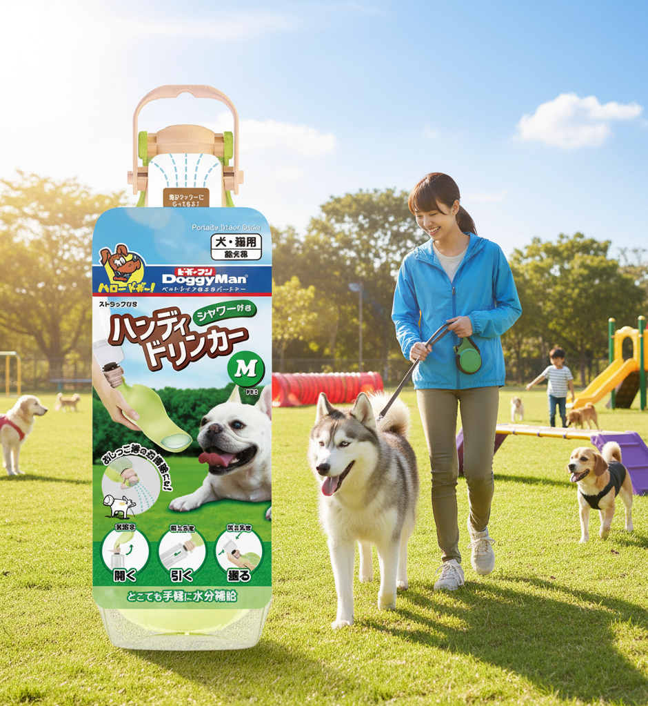 DoggyMan 附花灑手持飲水器 400ml (中號)