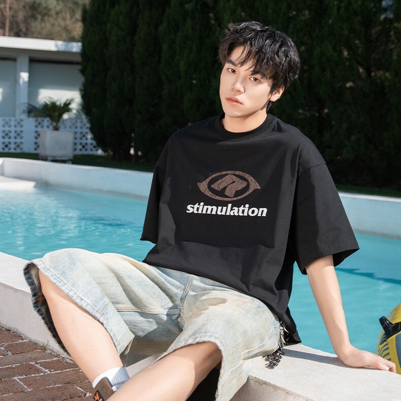 復古撞色字母印花短袖 MT7185