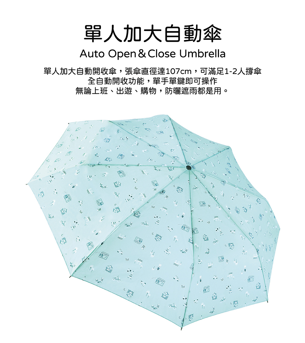 RAINSTORY香榭巴黎抗UV加大防回彈自動傘