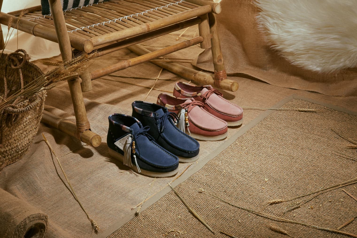 END. and Clarks Celebrate Artisanal Craft With Wallabee Pack 民族風 編織 袋鼠靴 靴子 鞋子 現貨