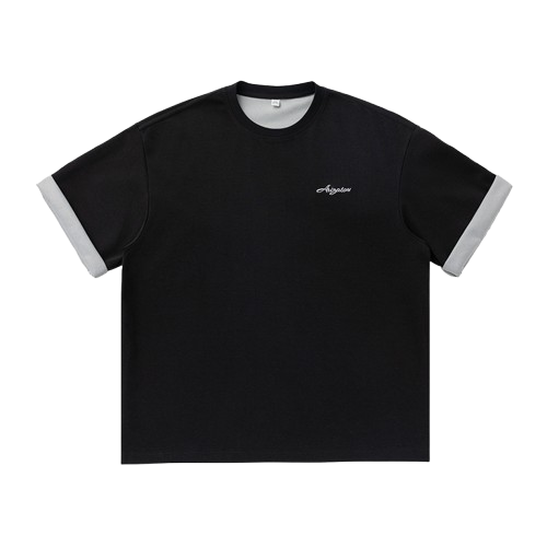 撞色字母刺繡半袖短袖 MT7214