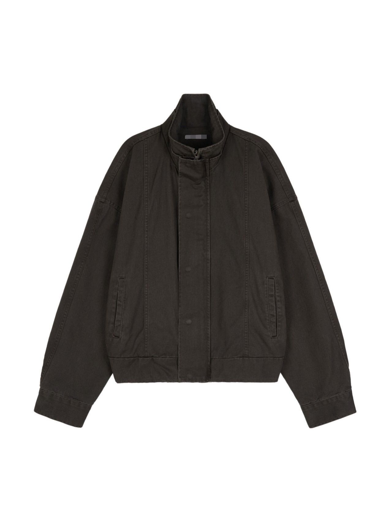 洗水淨色反領拉鍊外套 JK2673