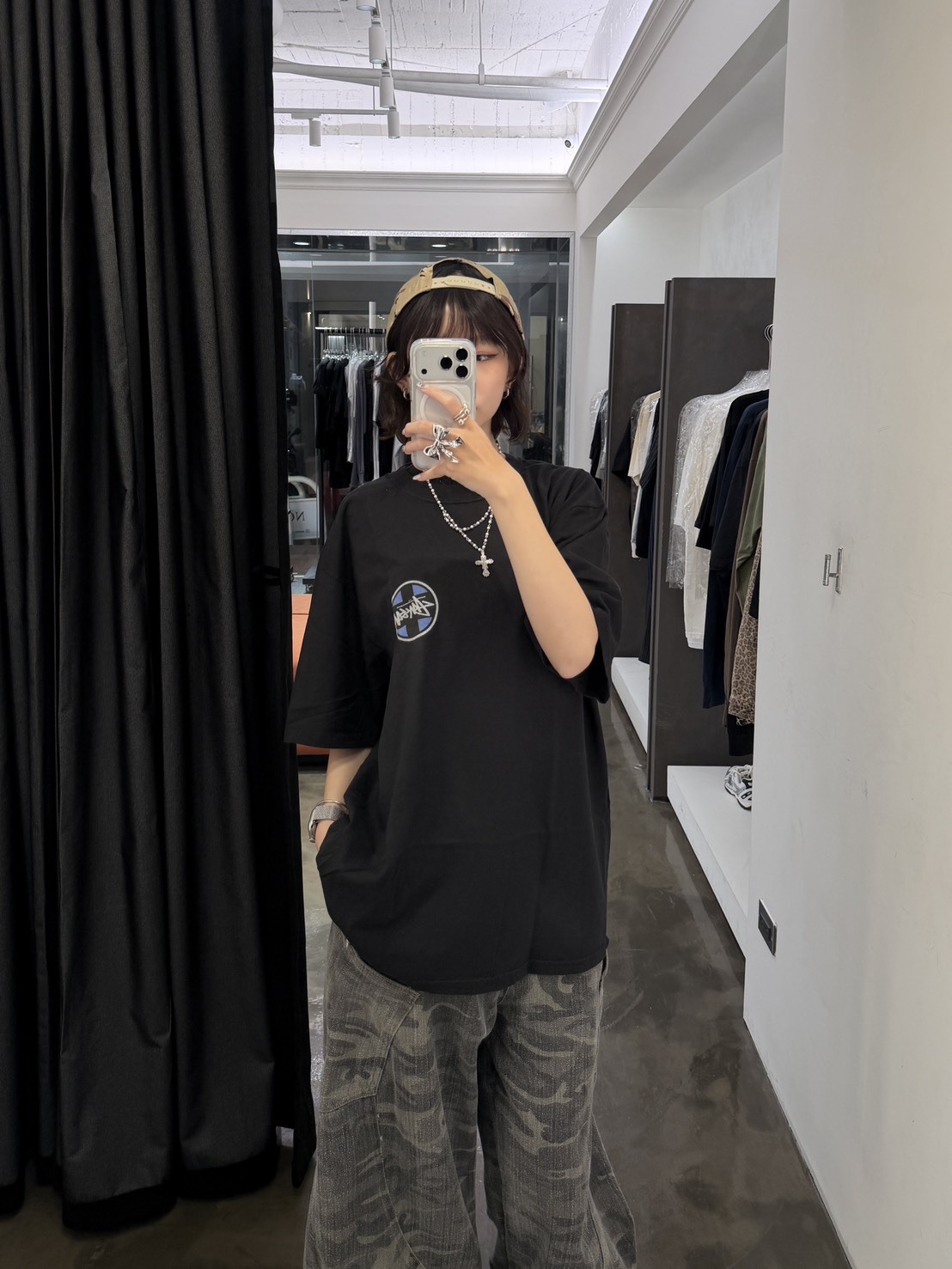 STUSSY CROSS DOT TEE PIGMENT DYED 十字 交叉點 水洗 短T