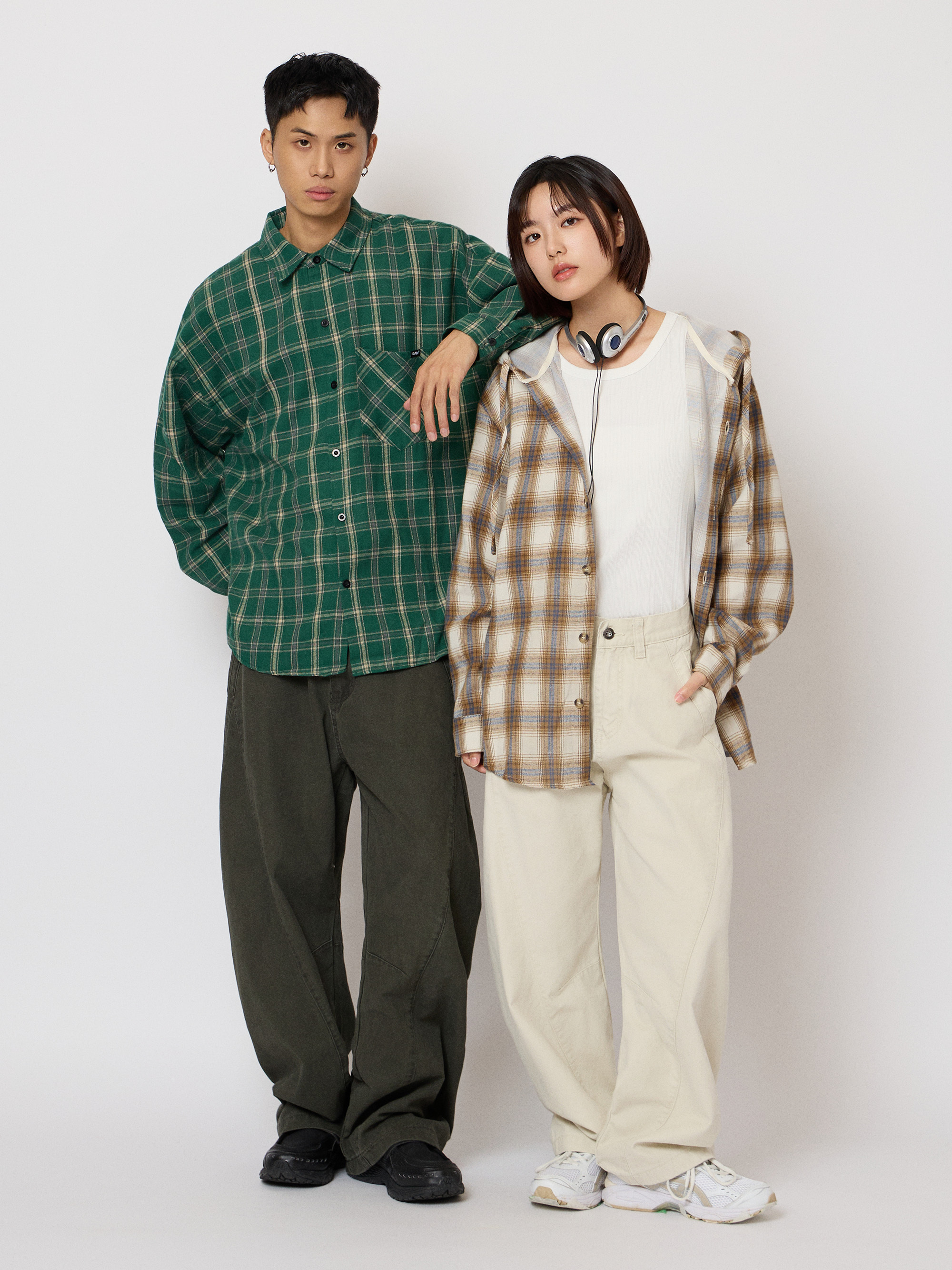 斜切水洗彎刀褲